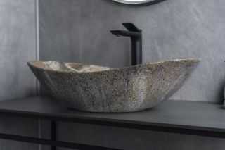 Раковина Gid Mnc811T 54477 накладная под камень глянцевая 61x37x15